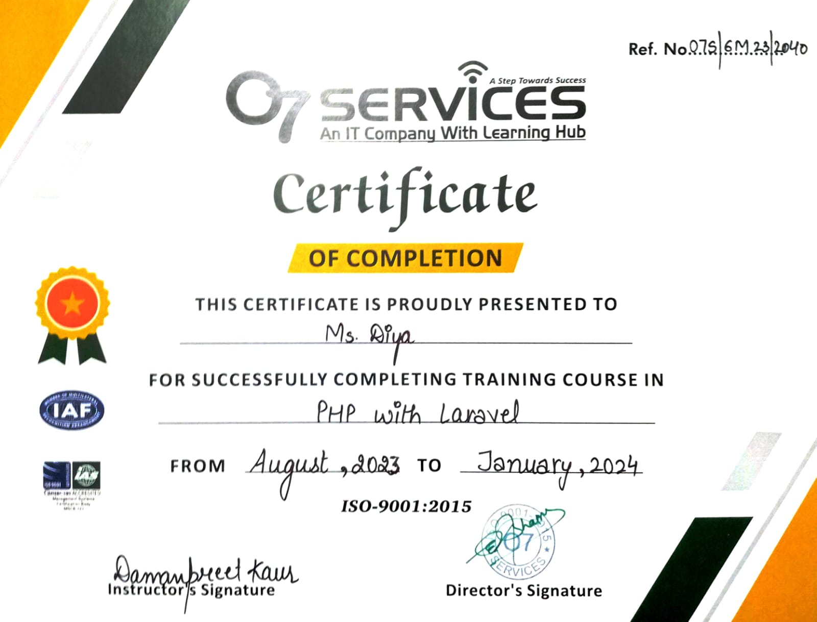 Certificate